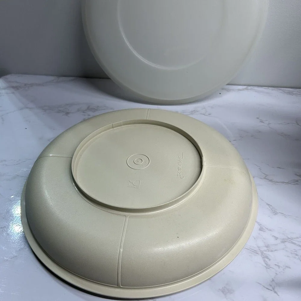 Vintage Tupperware 1708-5 Divided Veggie Relish & Dip Serving Tray w/ Lid